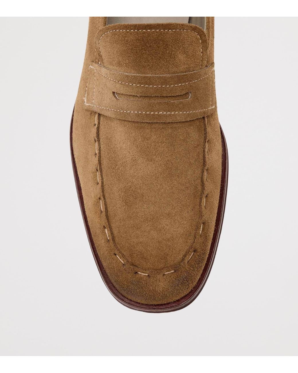 AllSaints Brown Suede Jules Stitch Loafers for men