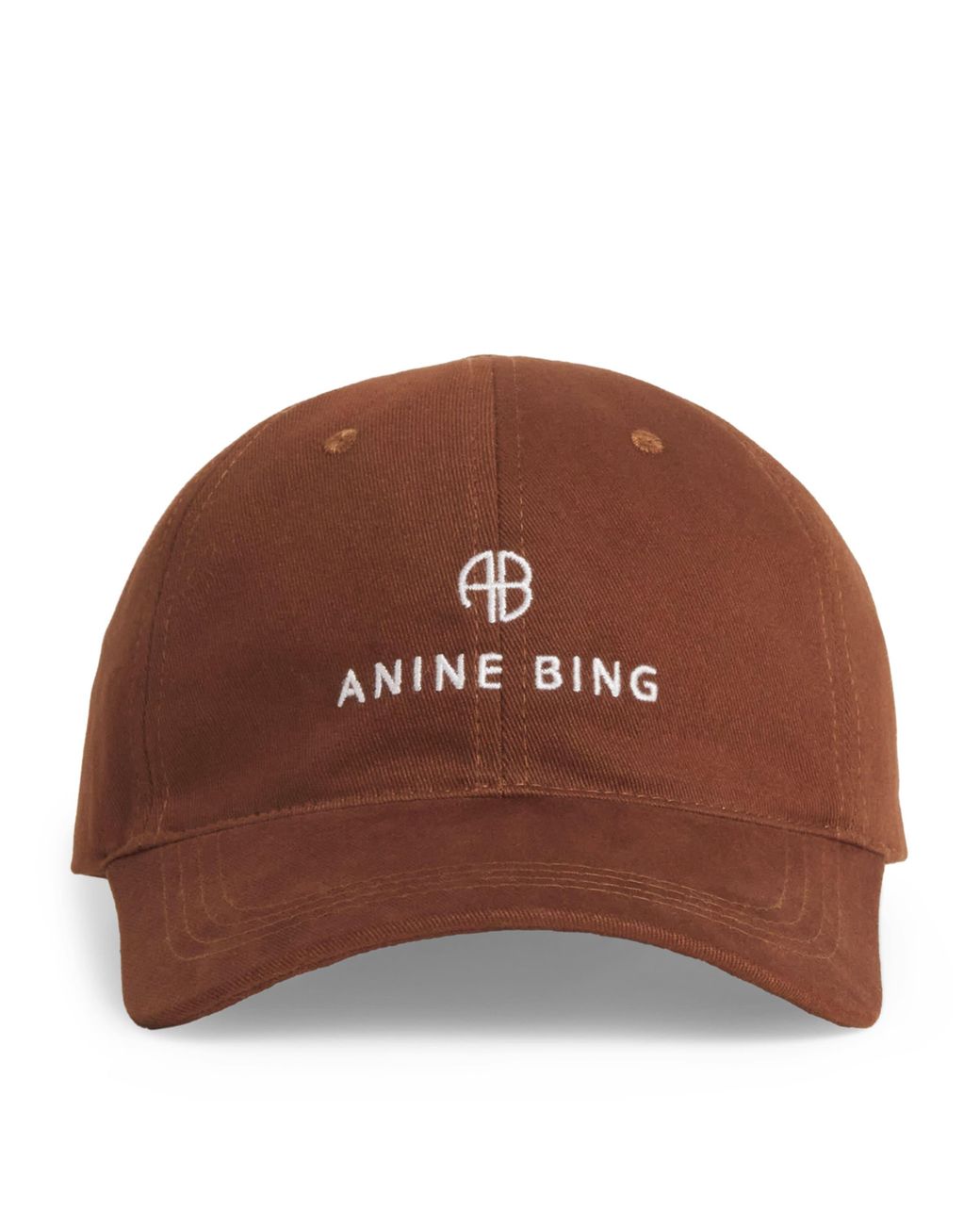 Anine Bing Brown Embroidered Jeremy Baseball Cap