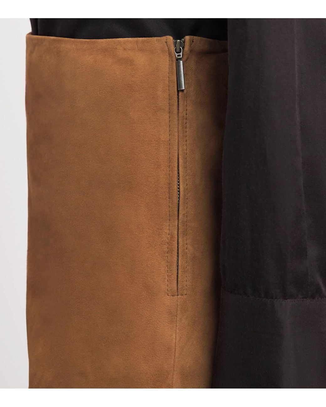 Arma Brown Lamb Suede Melody Mini Skirt