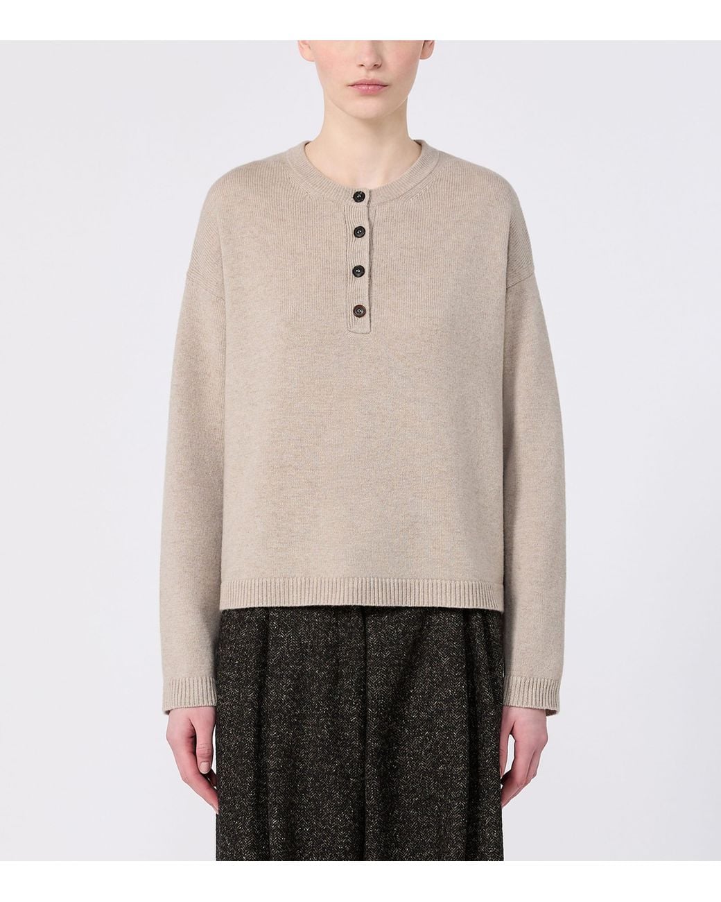 Max Mara White Wool-Cashmere Sweater
