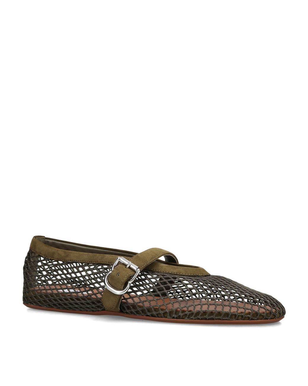 Alaïa Green Suede Mesh Ballet Flats