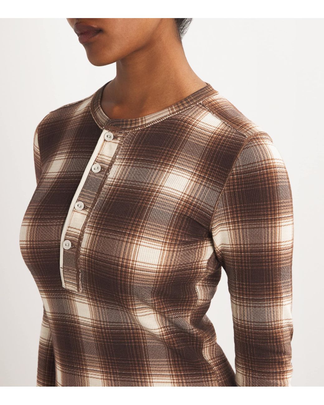 Polo Ralph Lauren Waffle-Knit Henley Maxi Dress in Brown | Lyst UK