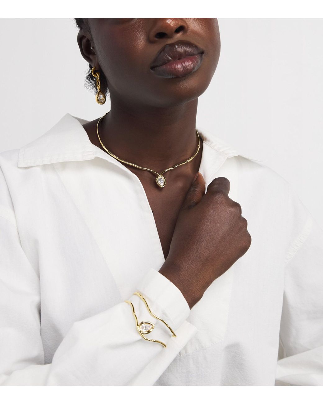 Alexis Metallic Plated Asterales Drop Earrings