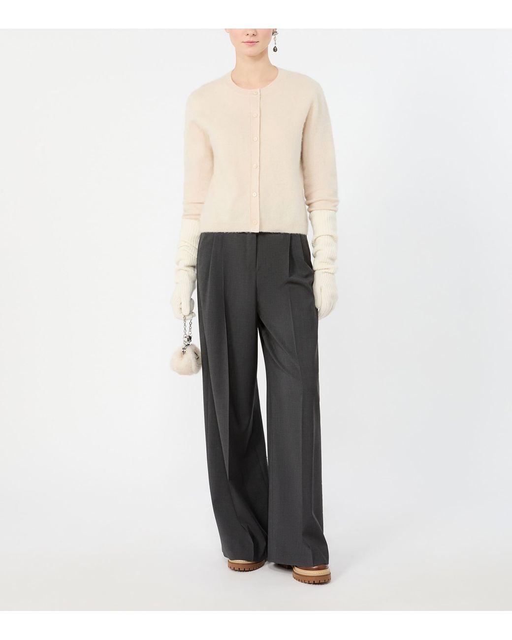 Weekend by Maxmara White Wool-Cashmere Cardigan