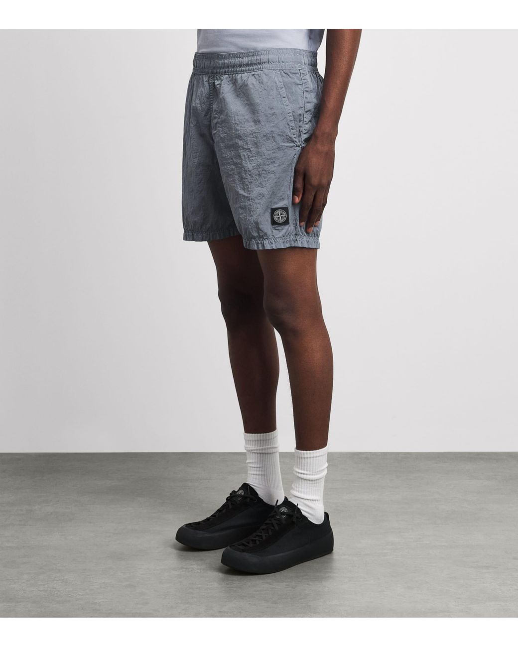 Stone Island Gray Nylon Metal Swim Shorts for men