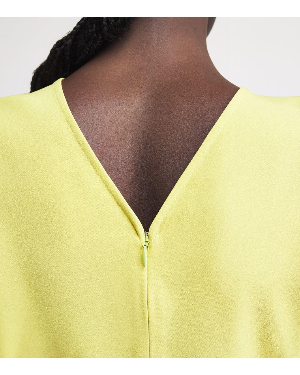 Victoria Beckham Yellow Cady Bela Midi Dress