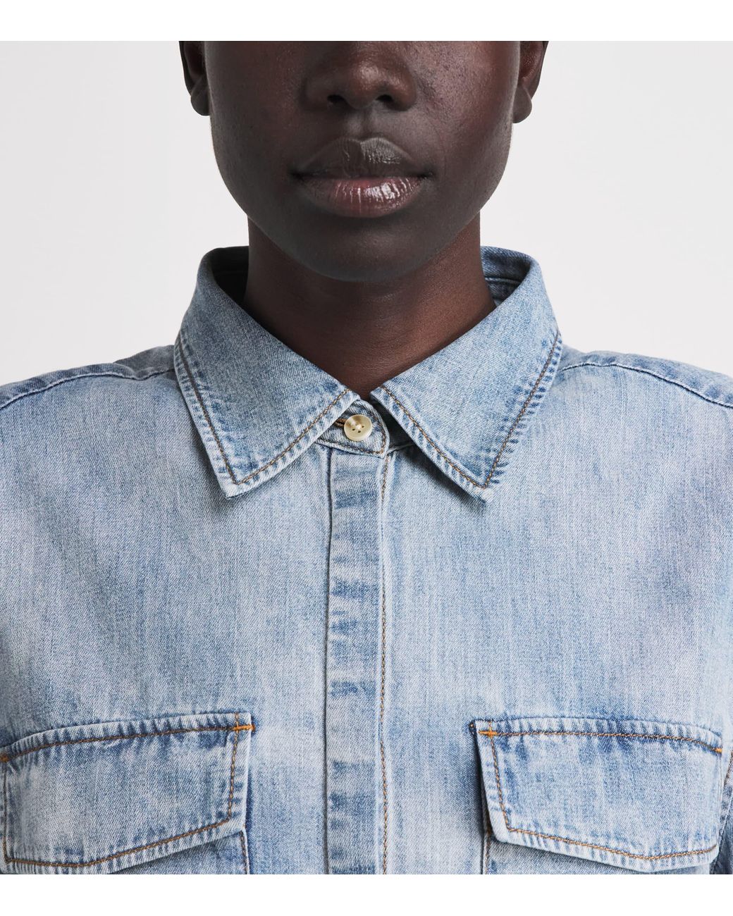 7 For All Mankind Blue Denim Shirt