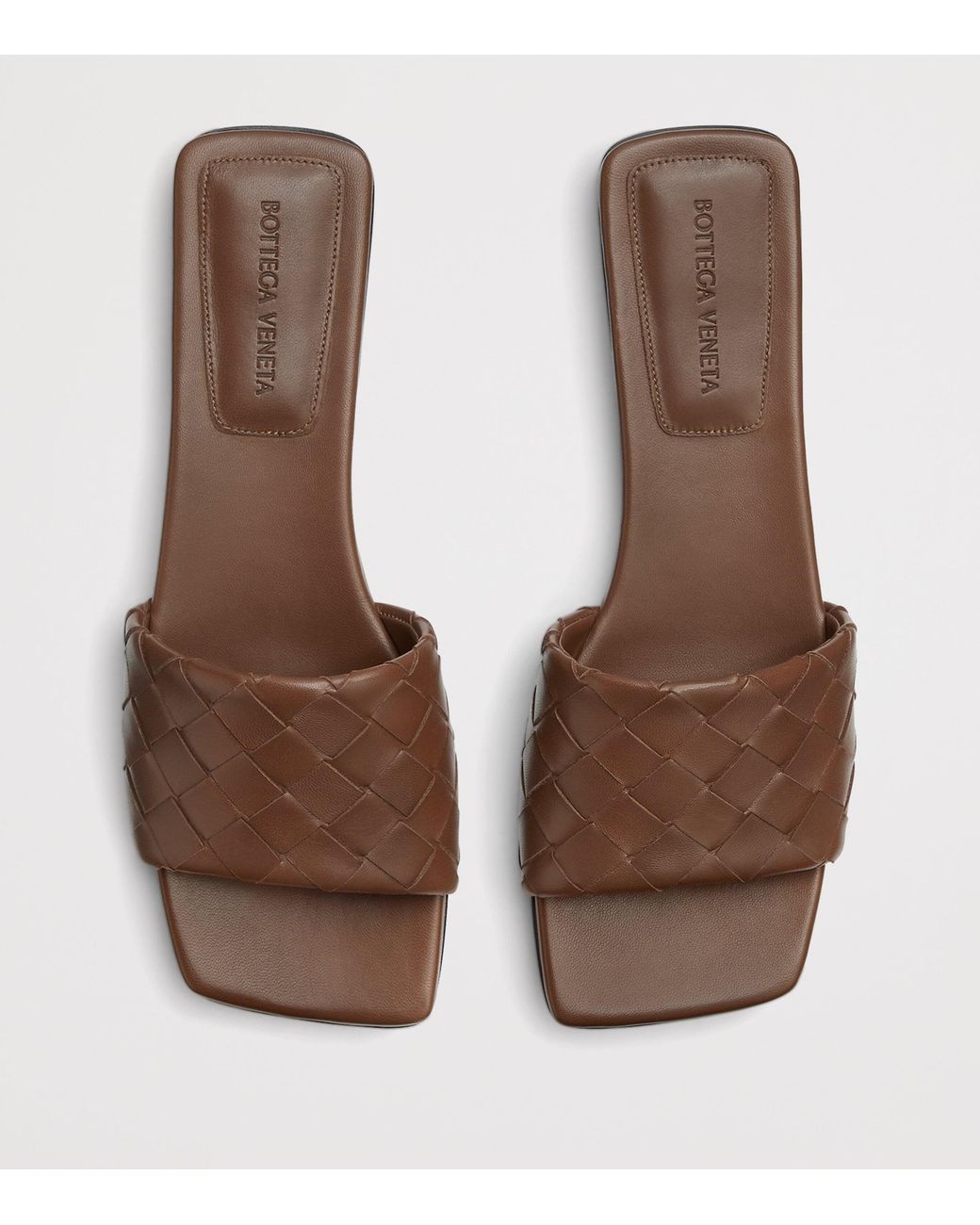 Bottega Veneta Brown Leather Parco Mules
