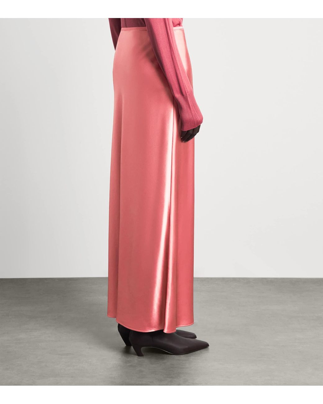 Joseph Pink Silk Satin Isaak Maxi Skirt