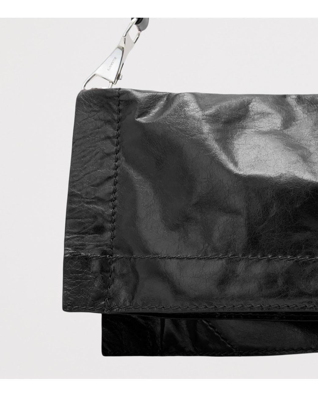 AllSaints Black Leather Lutece Shoulder Bag