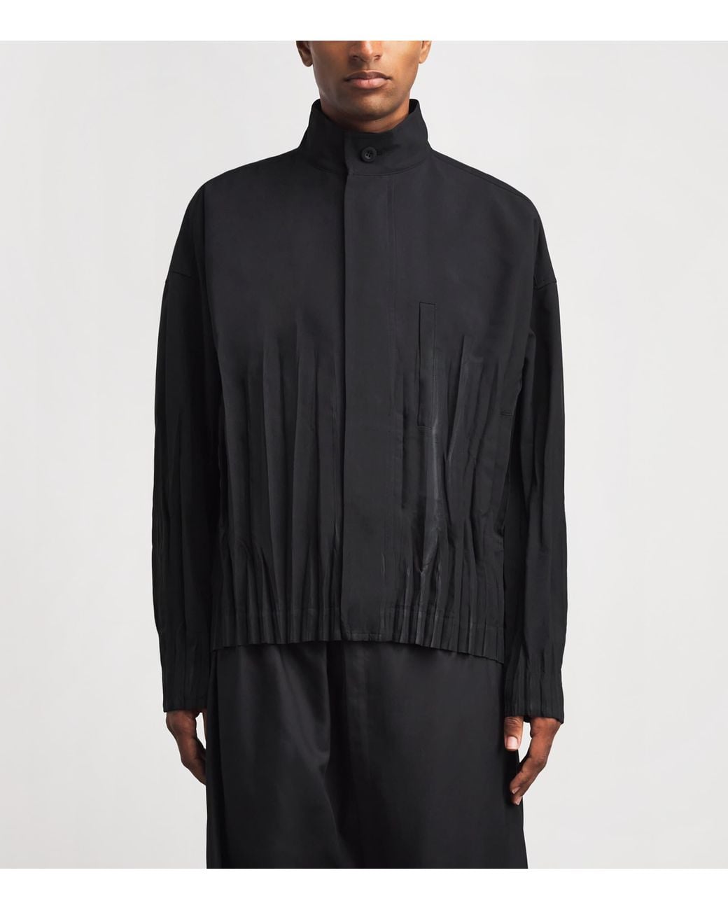 IM MEN Black Gathered Waft Jacket for men