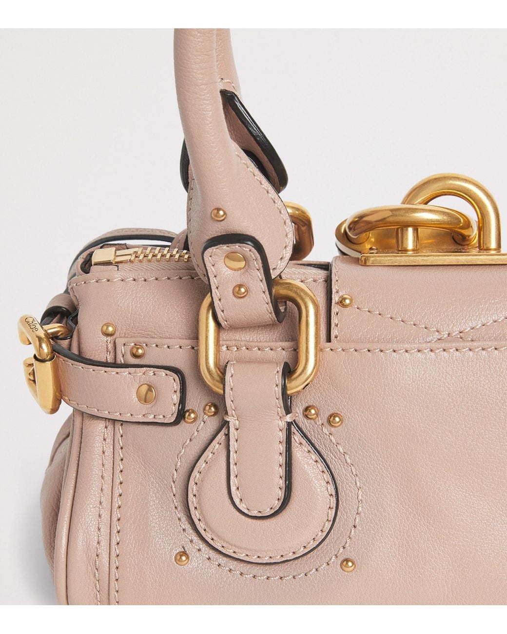 Chloé Pink Small Leather Paddington Top-Handle Bag
