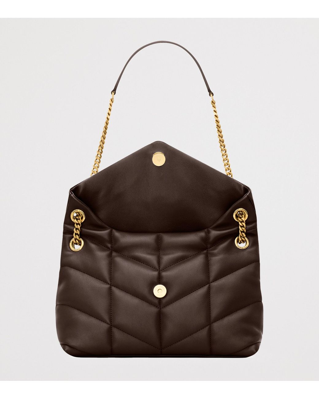 Saint Laurent Brown Small Puffer Shoulder Bag