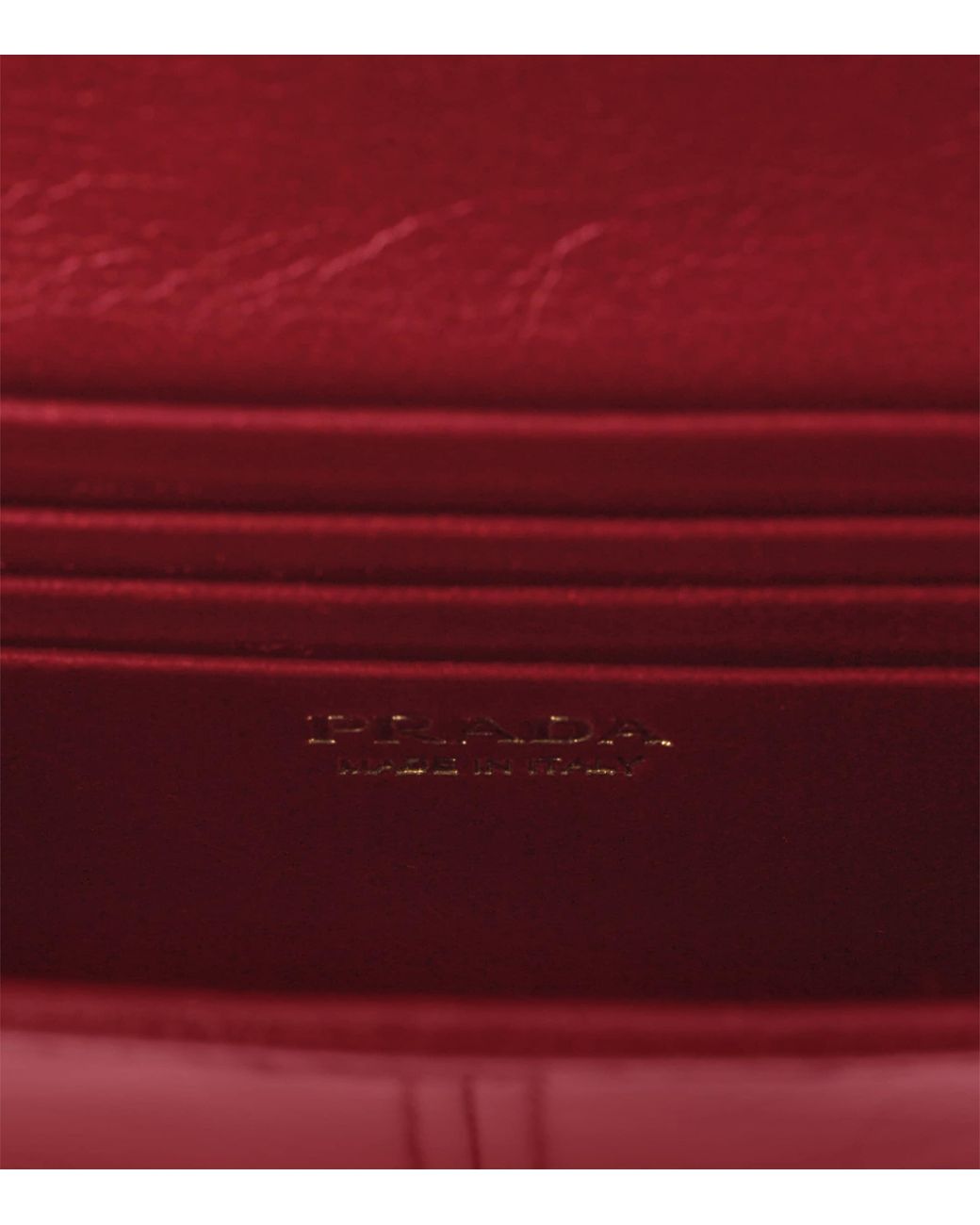 Prada Red Leather Wallet With Shoulder Strap