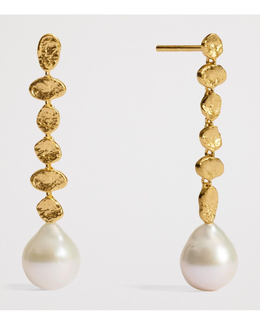 Monica Vinader Metallic Vermeil And Pearl Capri Drop Earrings