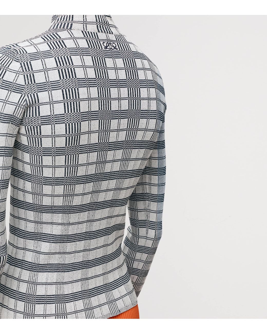 Loewe Blue Check Jacquard High-Neck Top