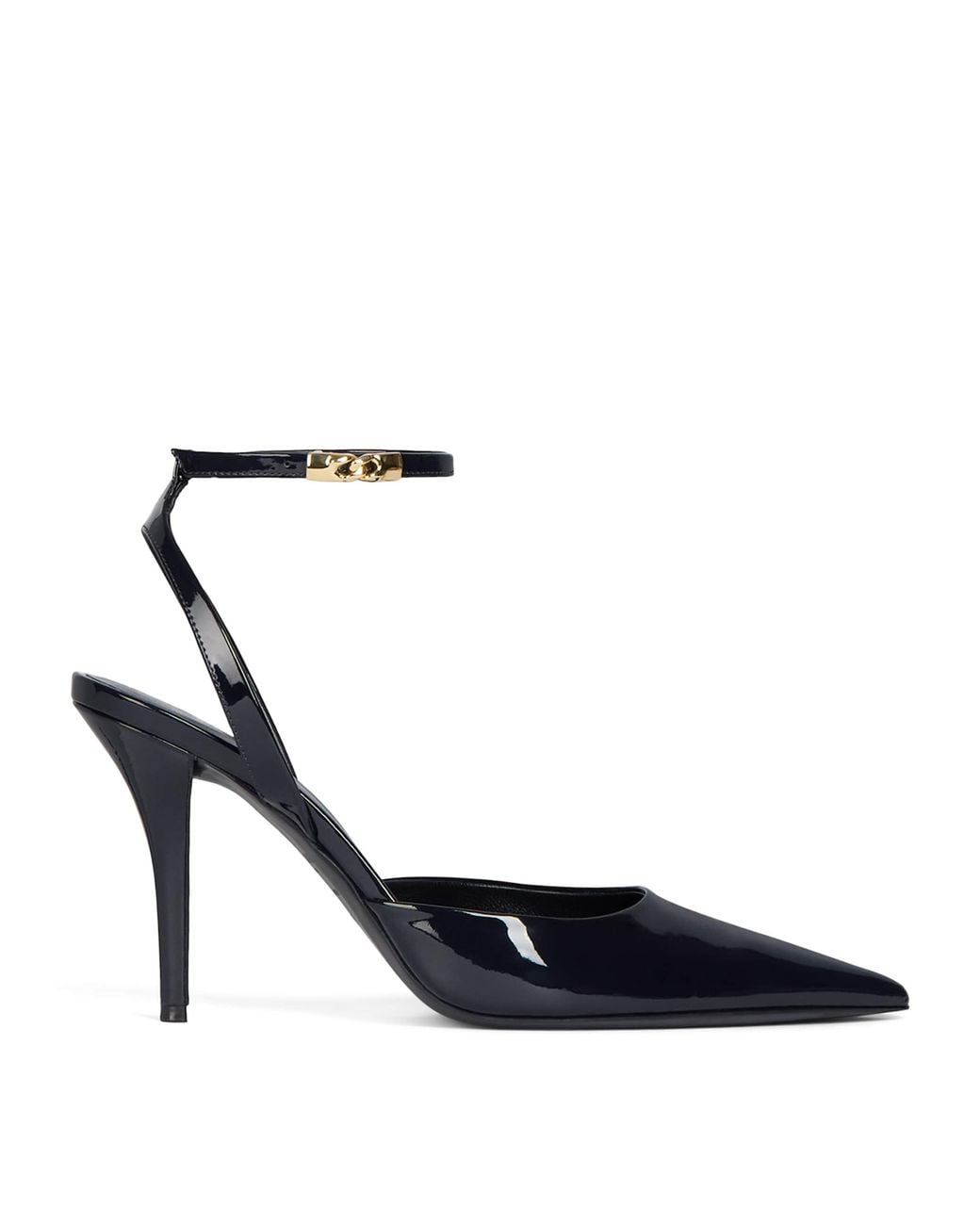 Balmain Blue Patent Leather Strappy Pumps 95