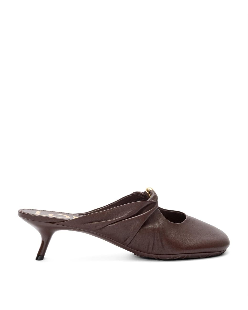 Loewe Brown Lambskin Pebble Soft Heeled Mules 45
