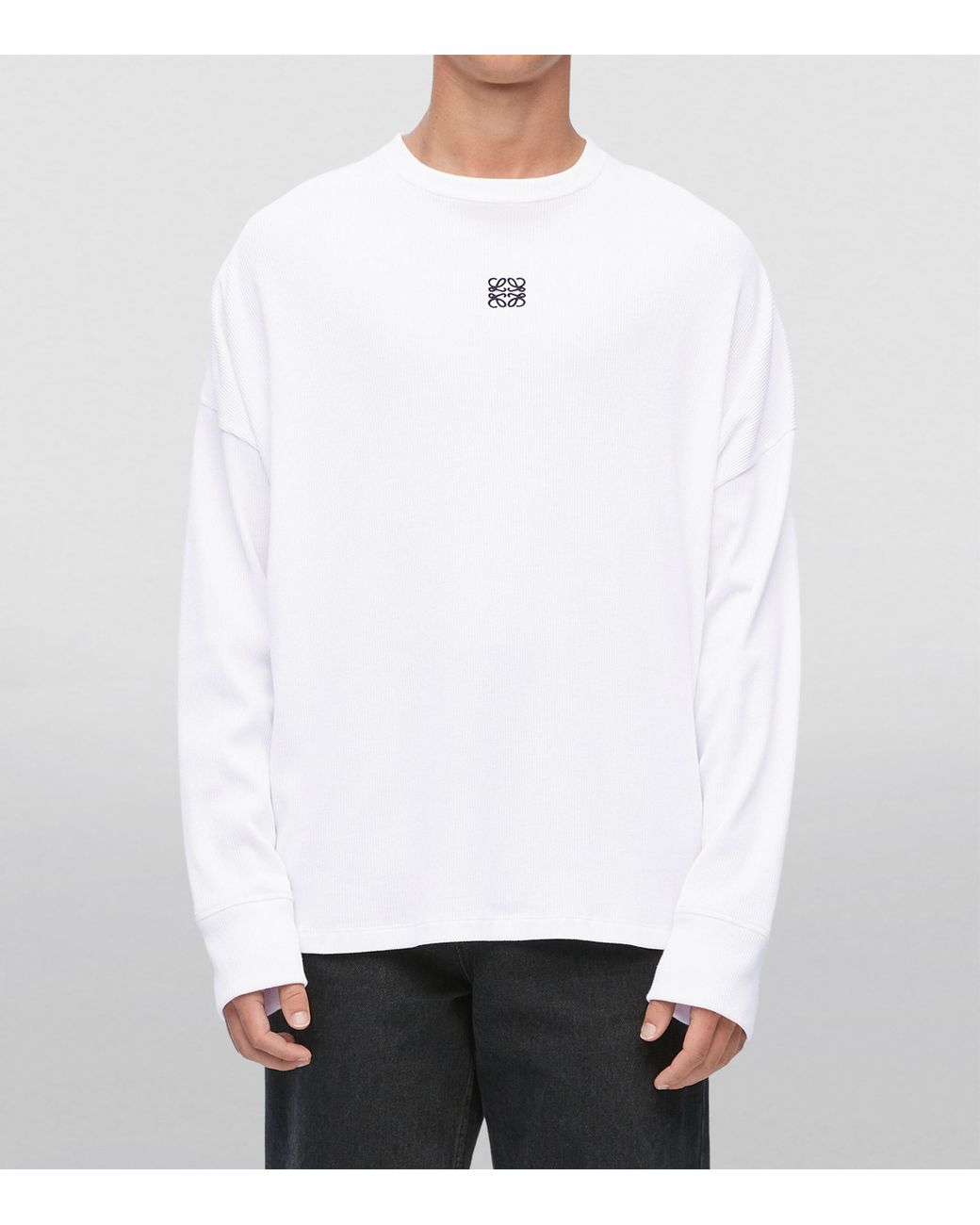 Loewe White Long-Sleeve Logo T-Shirt for men