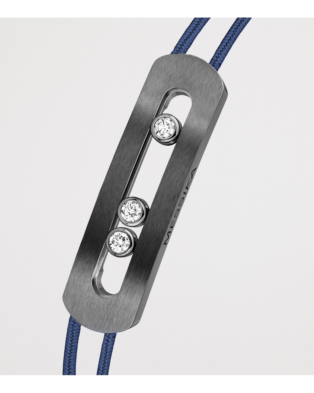 Messika Blue Move Graphite Titanium And Diamond Cord Bracelet