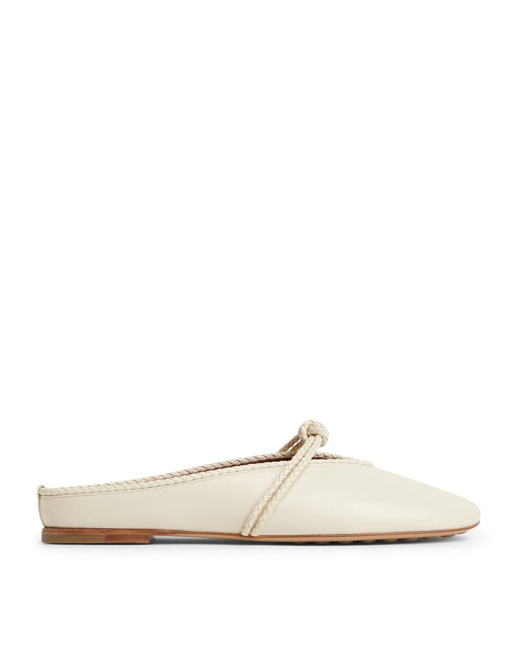 Bottega Veneta White Lambskin Mary-Jane Mules