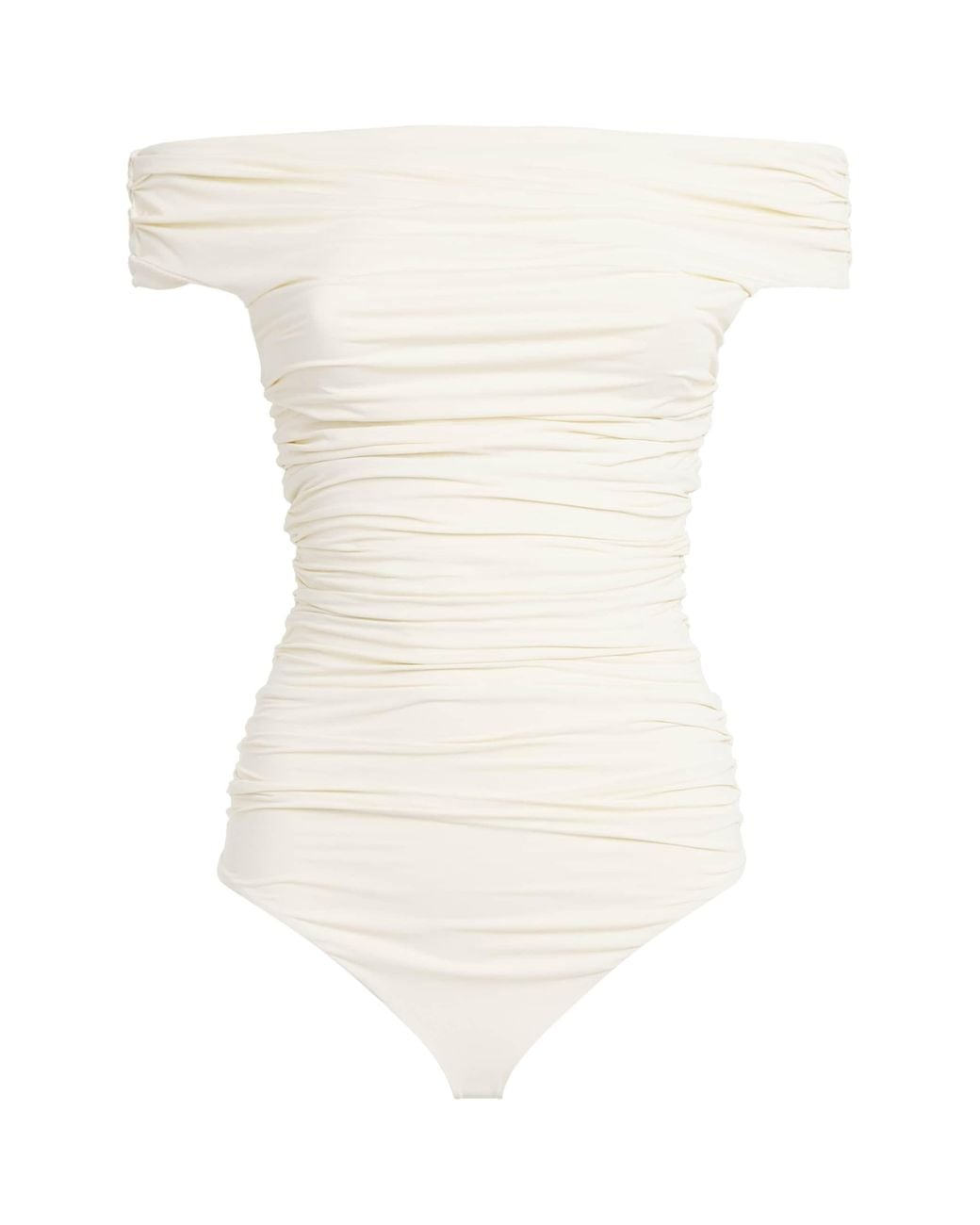 Moré Noir White Nadia Off-The-Shoulder Swimsuit