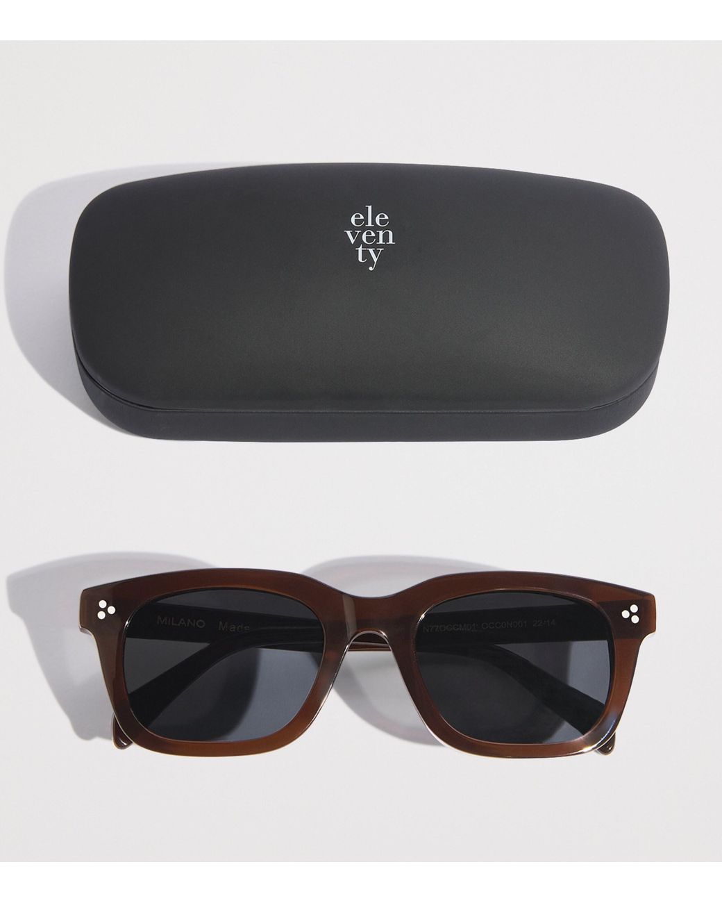 Eleventy Black Acetate Milano Sunglasses for men