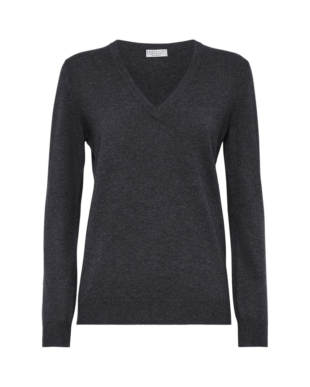 Brunello Cucinelli Black Cashmere Monili-Trim Sweater