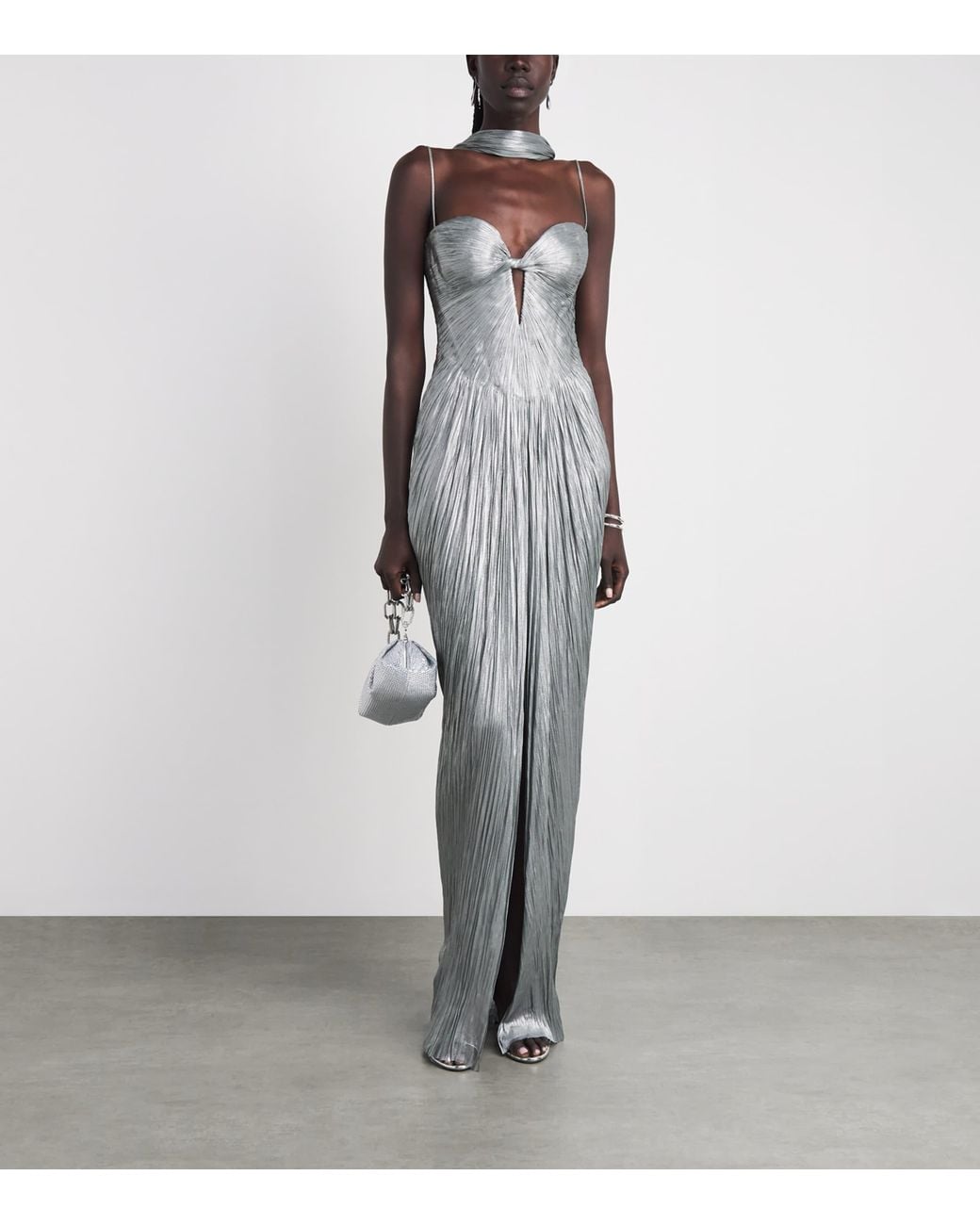 Maria Lucia Hohan White Silk Cut-Out Tonia Gown