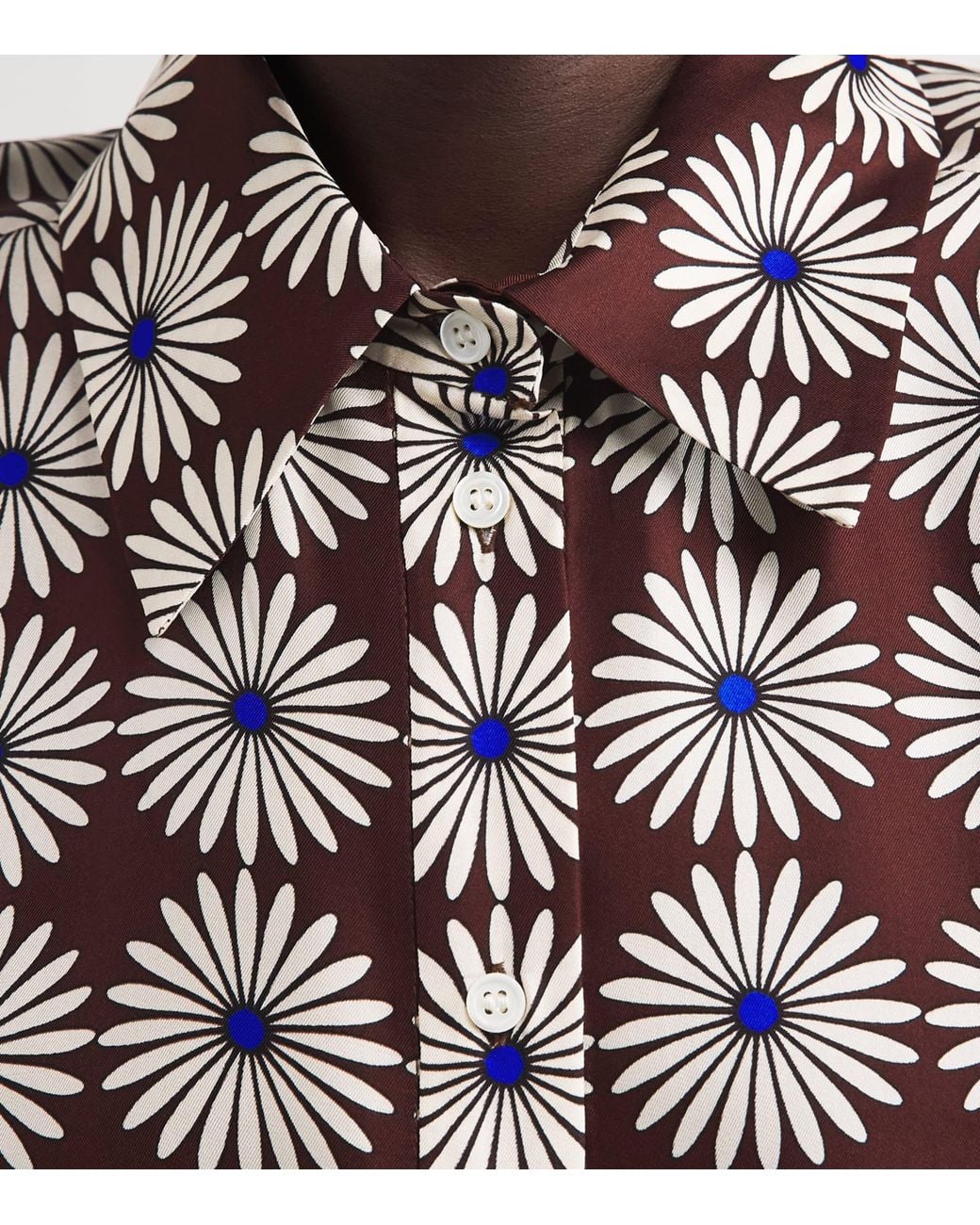 Sandro Brown Silk Floral Shirt
