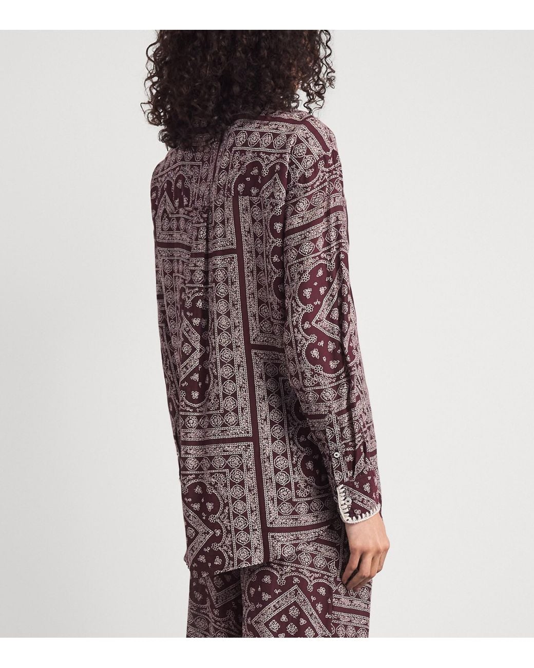 Veronica Beard Purple Paisley Print Lloyd Shirt