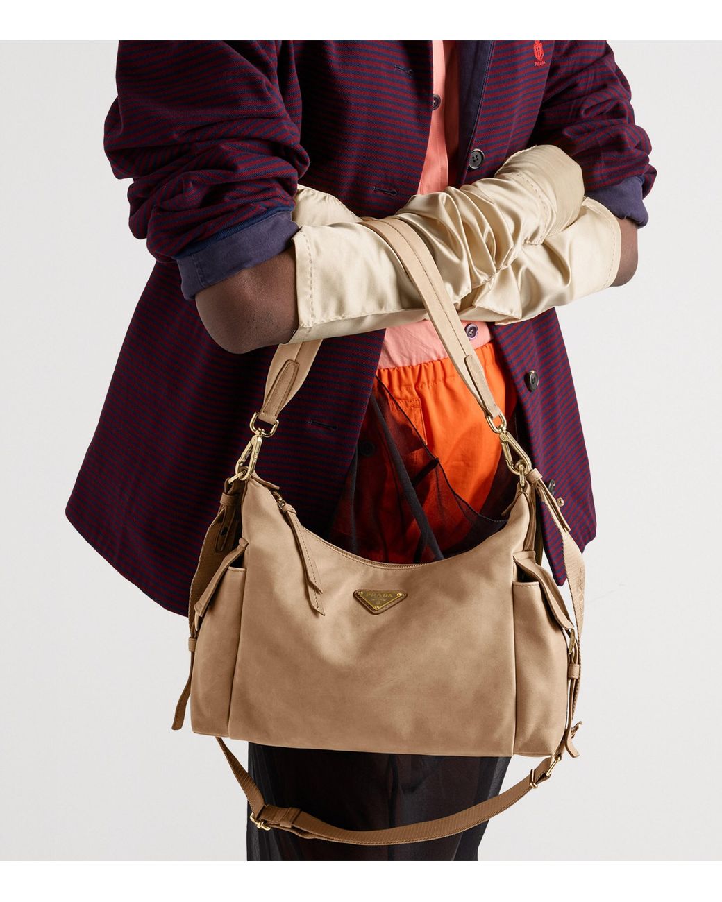 Prada Brown Large Nappa Leather Explore Shoulder Bag
