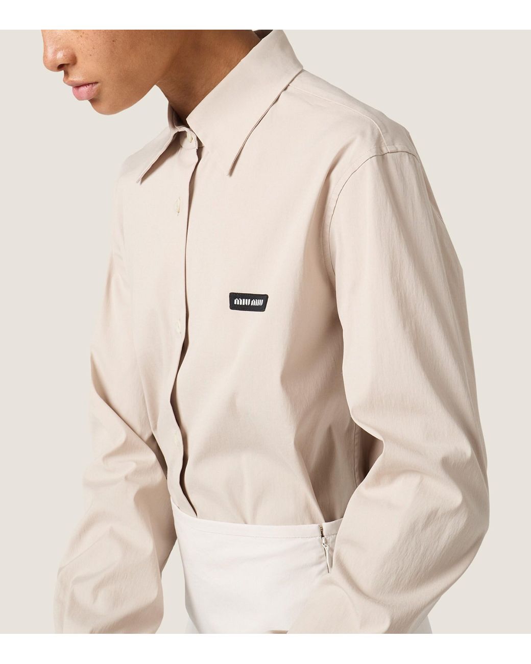 Miu Miu Natural Stretch-Poplin Shirt