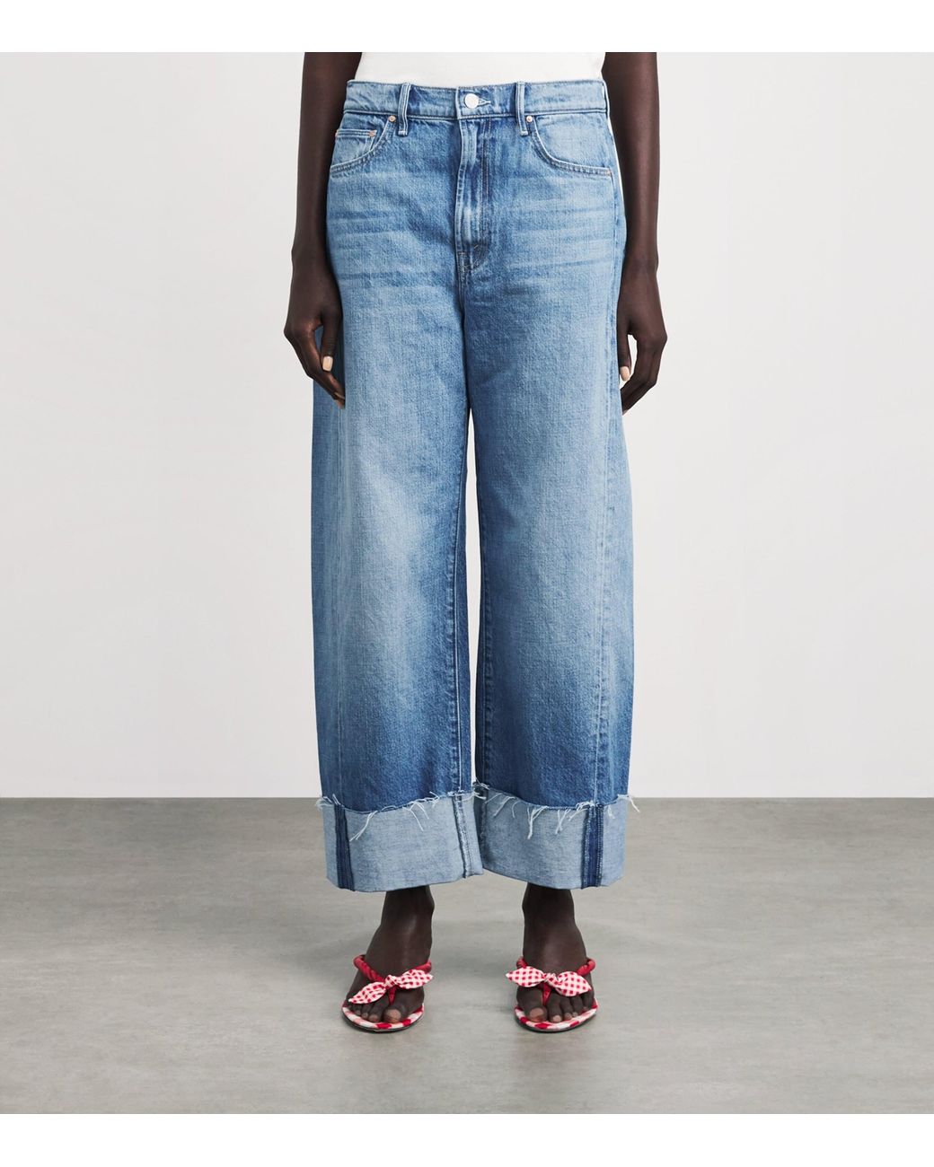 Mother Blue The Half-Pipe Ankle-Cuff Jeans