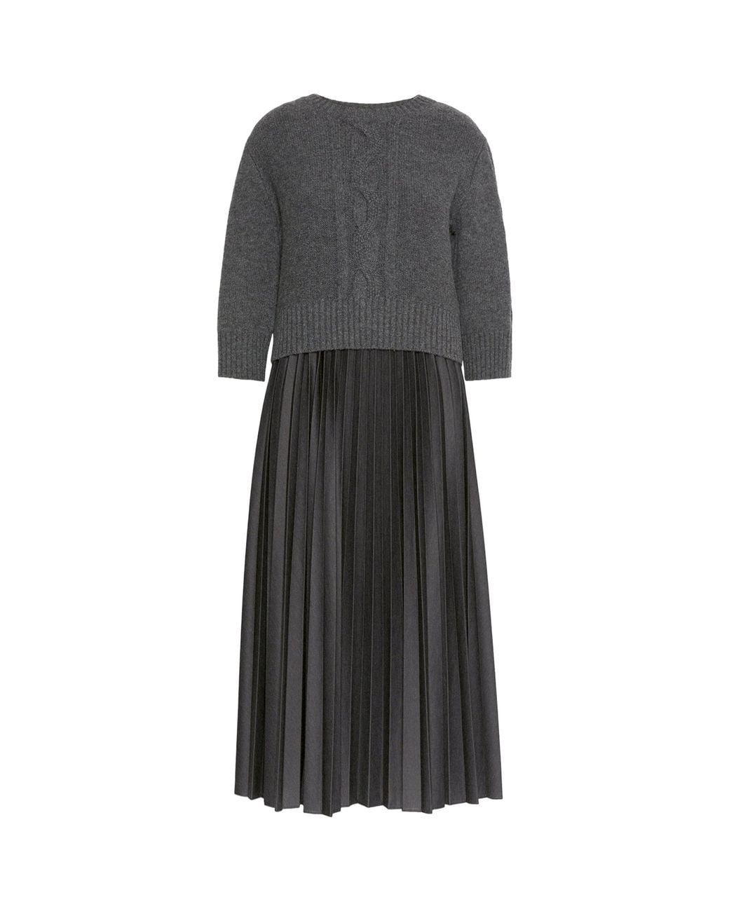 Weekend by Maxmara Black Jersey Midi Dress With Virgin Wool Sweater
