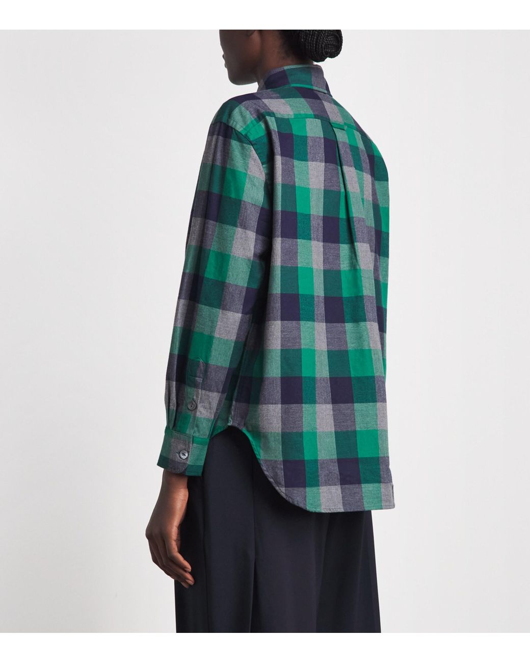Polo Ralph Lauren Green Cotton Twill Check Oversized Shirt