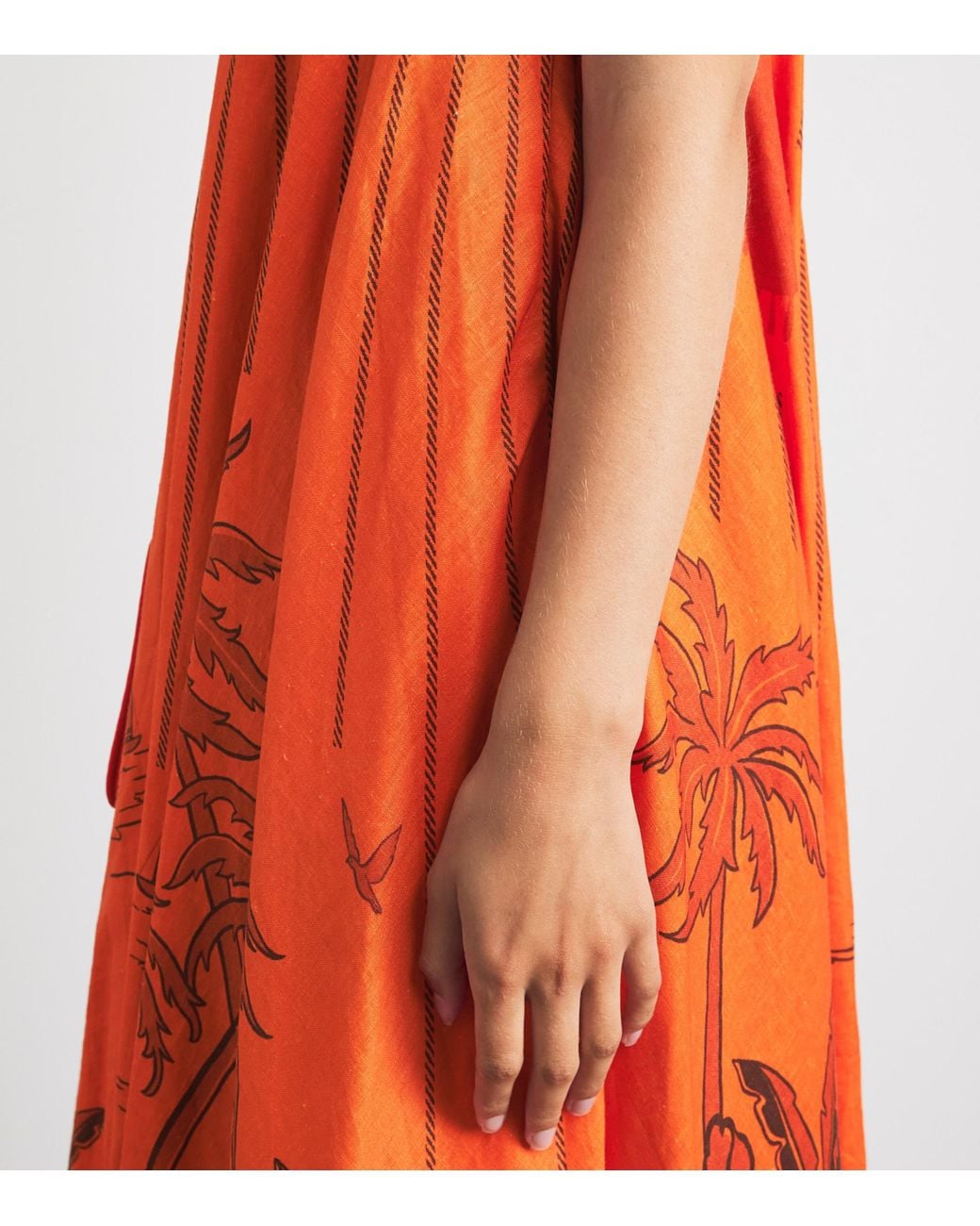 ALÉMAIS Orange Linen Boathouse Shift Dress