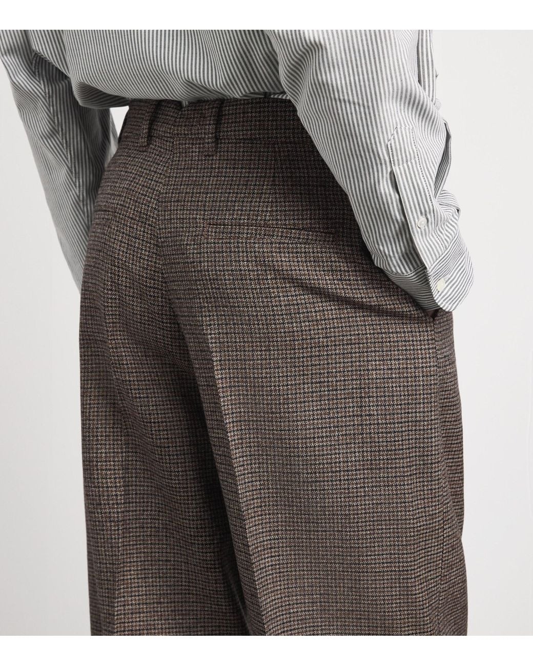 AMI Gray Wool Houndstooth Balloon Trousers for men