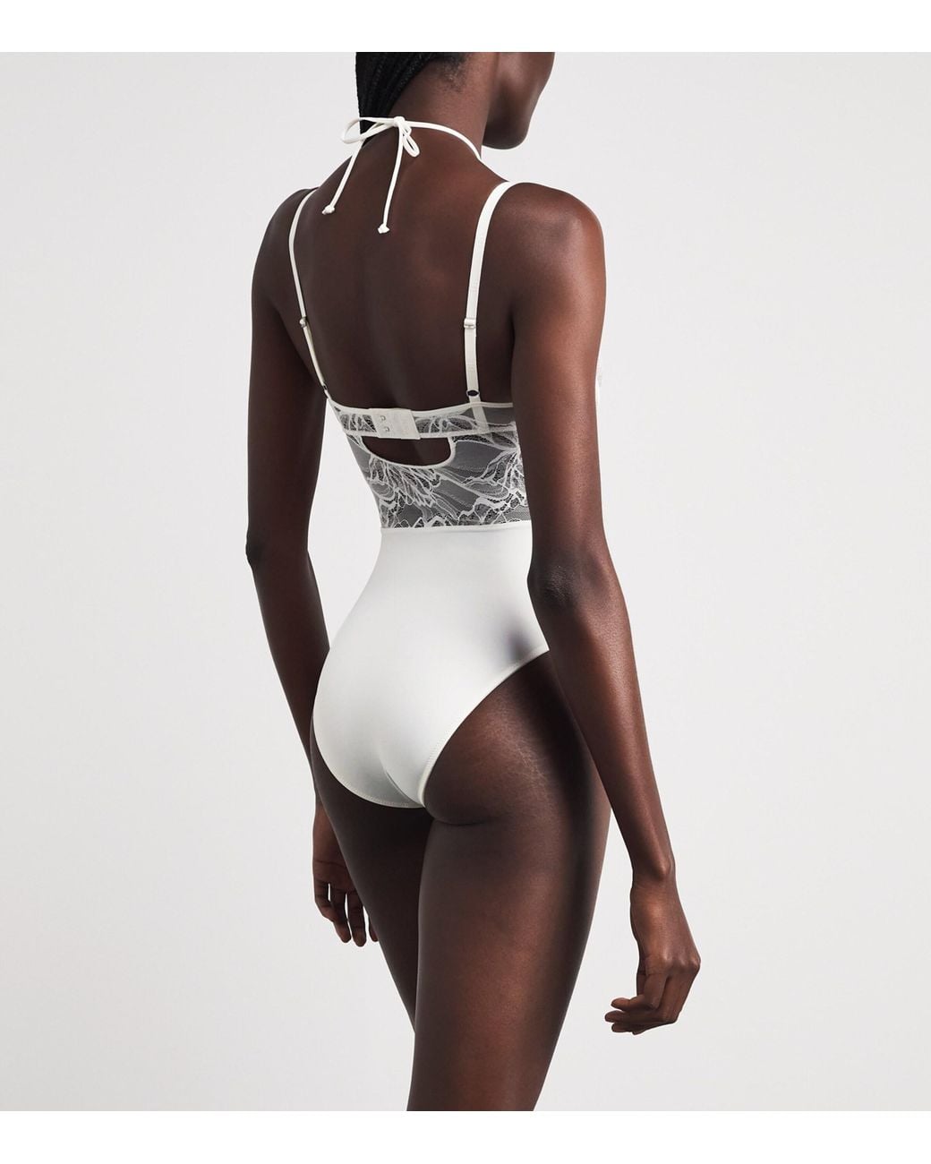 Wolford White Lace Shaping Bustier Bodysuit