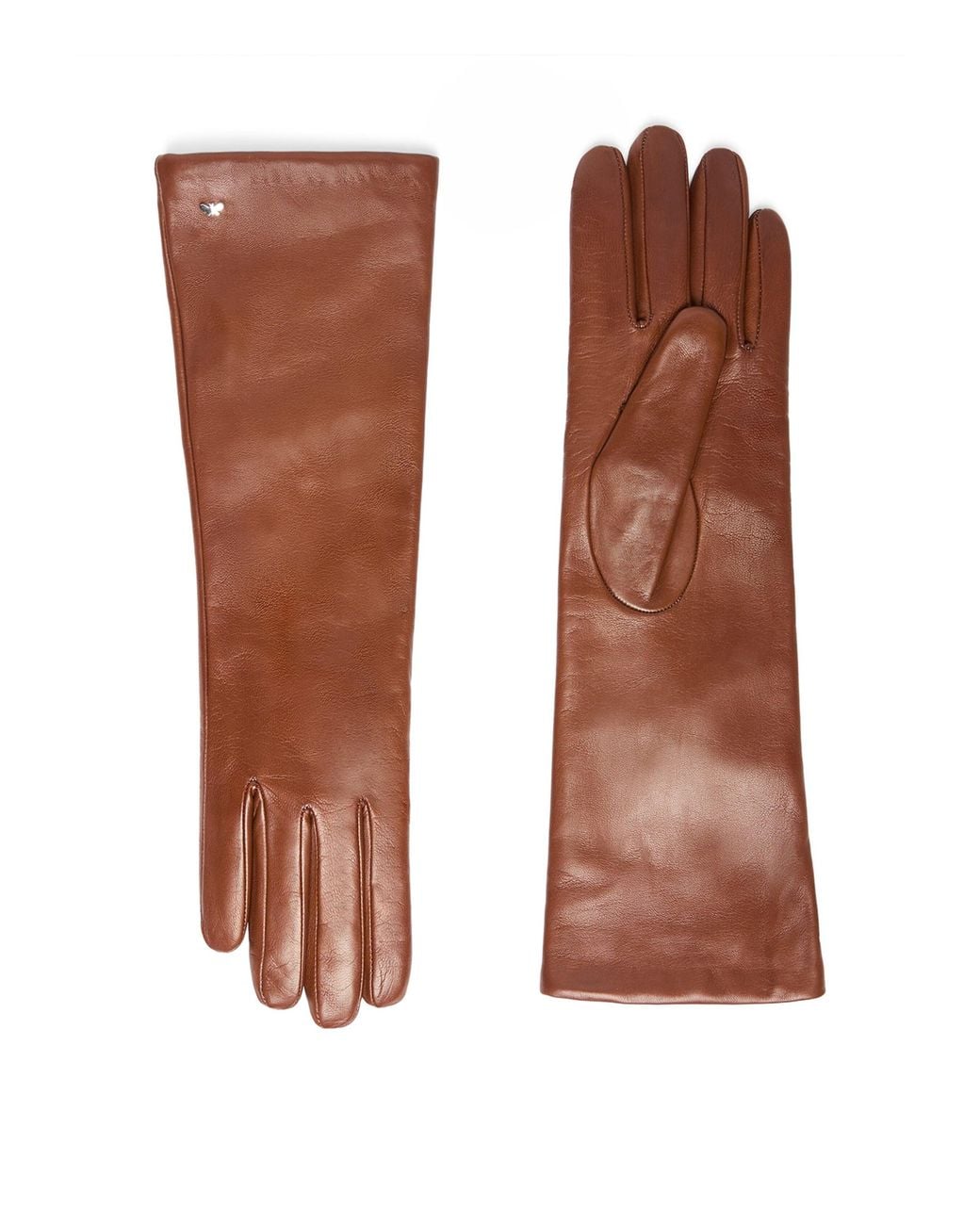 Weekend by Maxmara Brown Lamb Leather Gloves