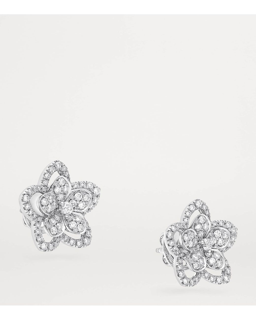 Graff White Gold And Diamond Wild Flower Earrings