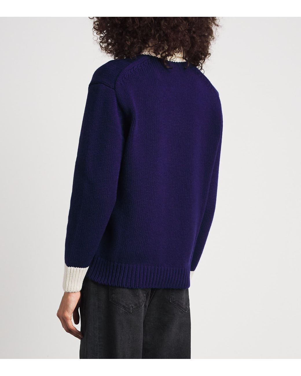 Polo Ralph Lauren Blue Wool Logo Rugby Sweater