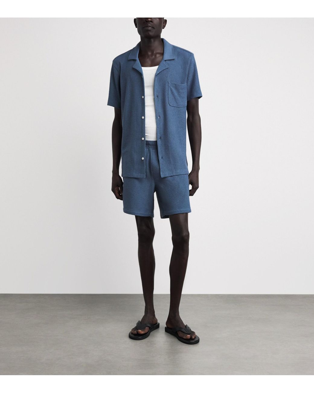 PAIGE Blue Bouclé Elijah Shorts for men