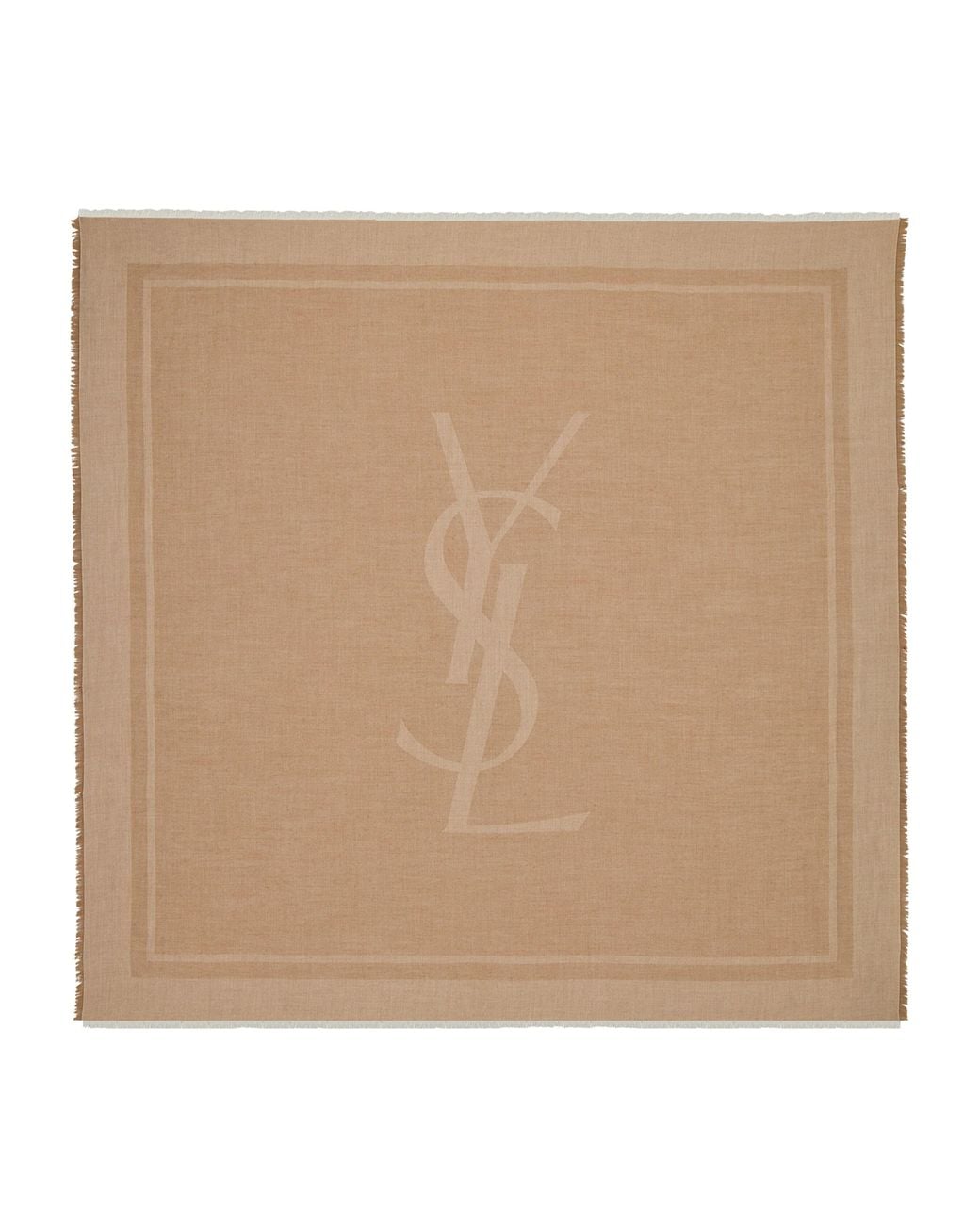Saint Laurent Natural Cashmere-Silk Cassandre Scarf