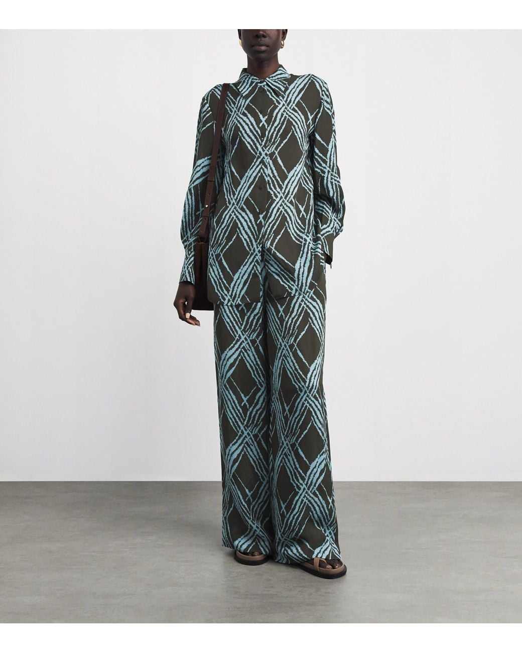 Joseph Green Open-Weave Silk-Blend Asila Trousers