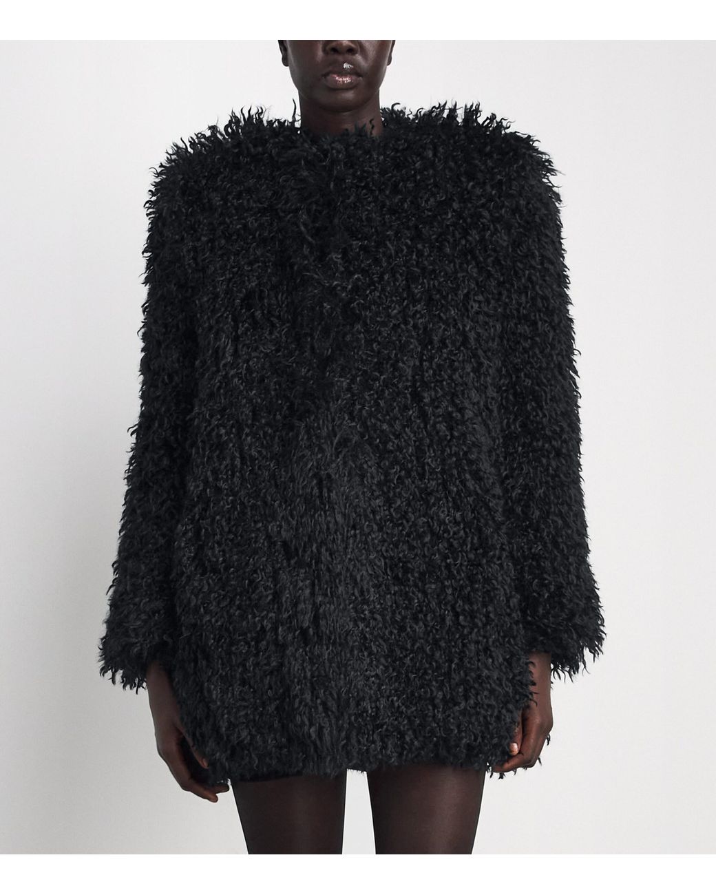 Camilla & Marc Black Faux Fur Renley Short Coat