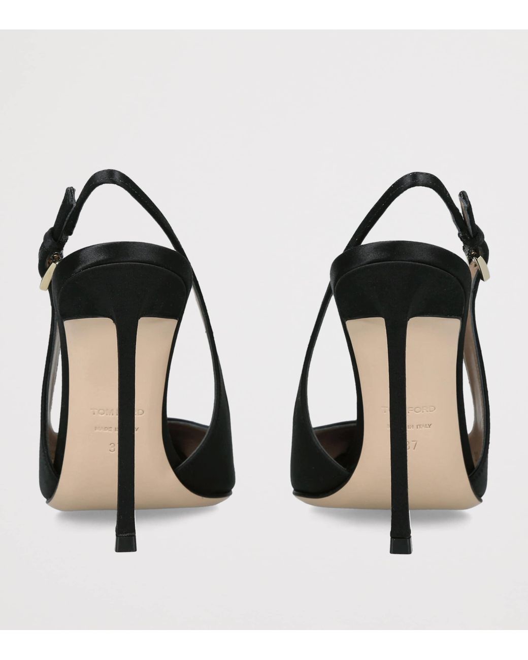 Tom Ford Black Satin Slingback Pumps 105