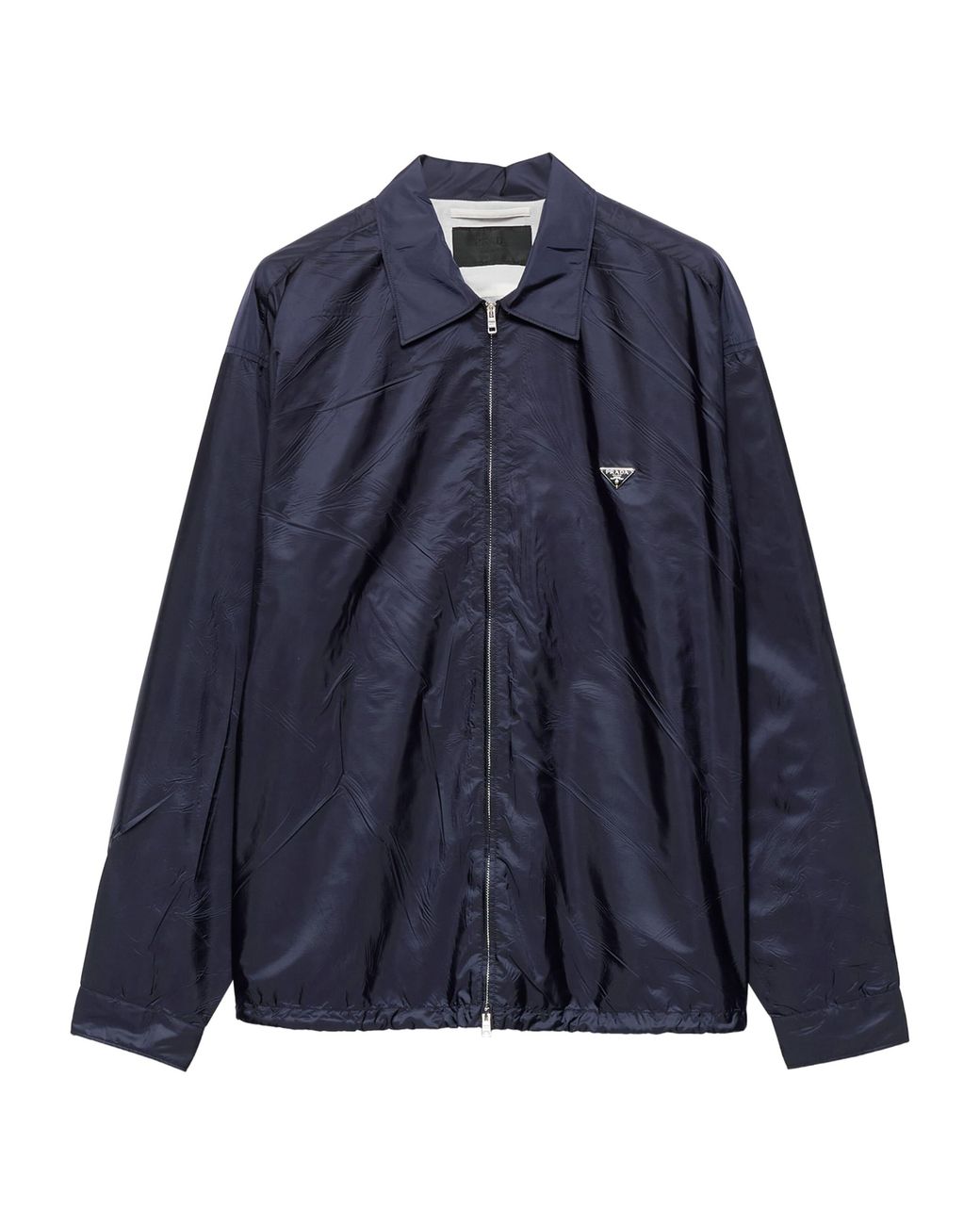 Prada Blue Re-Nylon Zip-Up Shirt for men