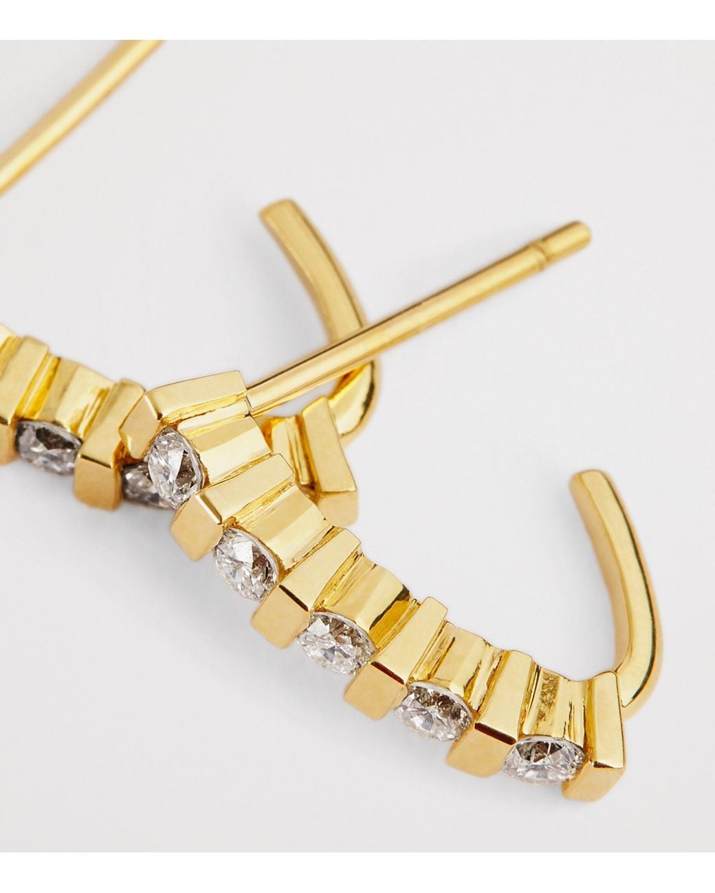 Jennifer Meyer Metallic And Diamond Edith Bar Stud Earrings