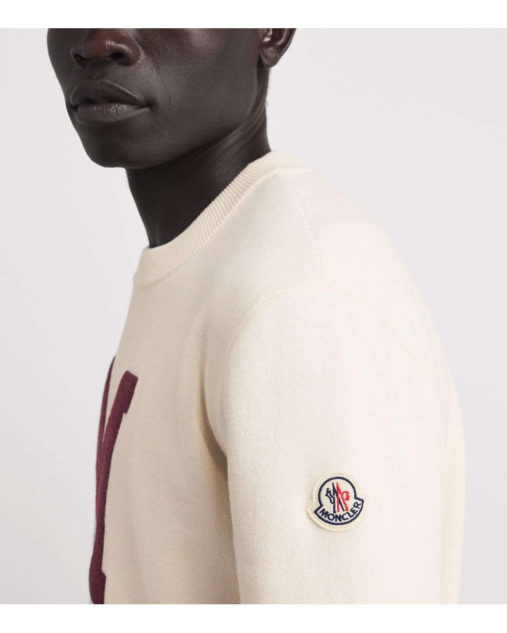 Moncler White Cotton-Blend Logo Sweatshirt for men